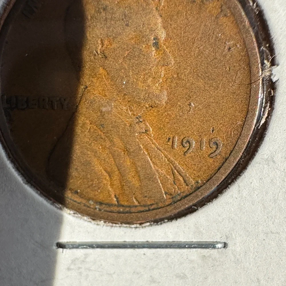 Vintage 1919 Lincoln Wheat Penny - Copper Brown Collectible - Picture 2 of 3